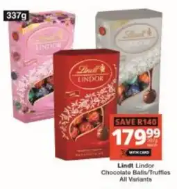 Checkers Lindt Lindor Chocolate Balls/ Truffles All Variants offer