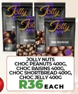 1UP Jolly nuts choc peanuts, choc raisins, choc shortbread, choc jelly offer