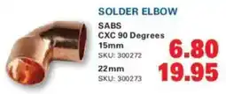 Cashbuild Solder elbow offer