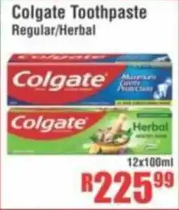 Devland Cash And Carry Colgate Toothpaste Regular/ Herbal offer