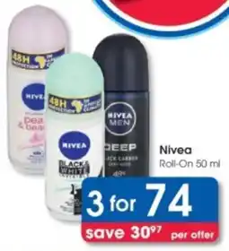 Clicks Nivea Roll-On offer