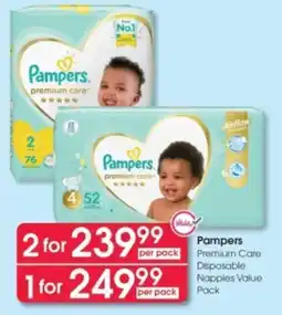 Clicks Pampers Premium Care Disposable Nappies Value Pack offer