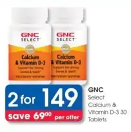 Clicks GNC Select Calcium & Vitamin D-3 offer