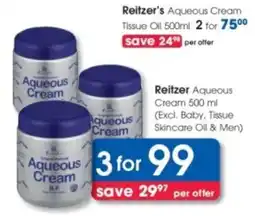 Clicks Reitzer Aqueous Cream offer