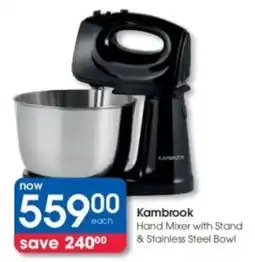 Clicks Kambrook Hand Mixer with Stand & Stainless Steel Bowl offer