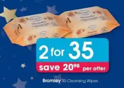 Clicks Bramley 30 Cleansing Wipes offer