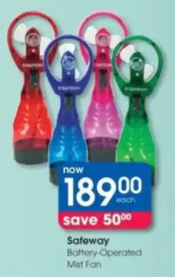 Clicks Safeway Battery-Operated Mist Fan offer
