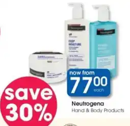 Clicks Neutrogena Hand & Body Products offer