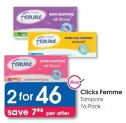 Clicks Clicks Femme Tampons offer