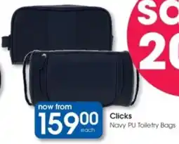 Clicks Clicks Navy PU Toiletry Bags offer