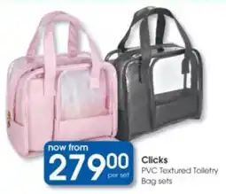 Clicks Clicks PVC Textured Toiletry Bag sets offer