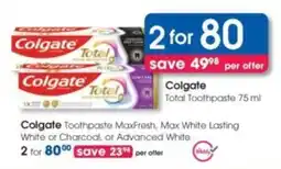 Clicks Colgate Total Toothpaste offer