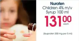 Clicks Nurofen Children 4% m/v Syrup offer