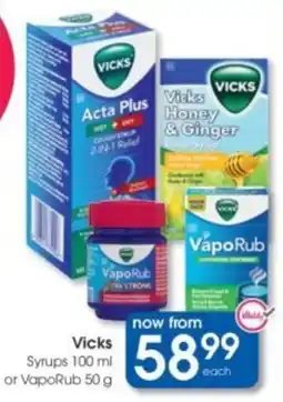 Clicks Vicks Syrups or VapoRub offer