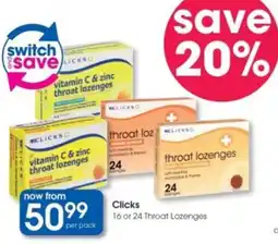 Clicks Clicks Throat Lozenges offer