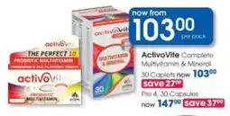 Clicks ActivoVite Complete Multivitamin & Mineral offer