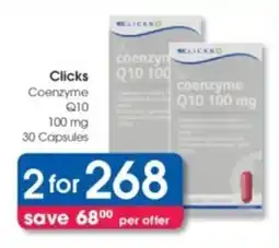 Clicks Clicks Coenzyme Q10 offer