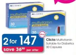 Clicks Clicks Multivitamin Suitable for Diabetics offer