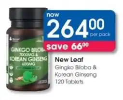 Clicks New Leaf Gingko Biloba & Korean Ginseng offer