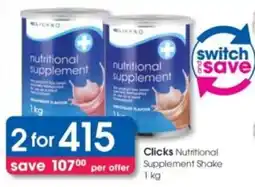 Clicks Clicks Nutritional Supplement Shake offer