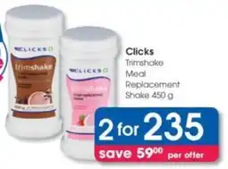 Clicks Clicks Trimshake Meal Replacement Shake offer