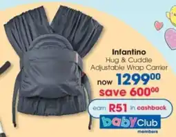 Clicks Infantino Hug & Cuddle Adjustable Wrap Carrier offer