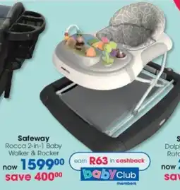 Clicks Safeway Rocca 2-in-1 Baby Walker & Rocker offer