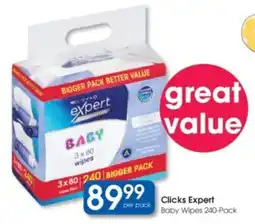 Clicks Clicks Expert Baby Wipes offer