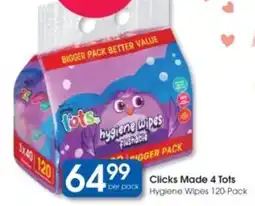 Clicks Clicks Made 4 Tots Hygiene Wipes offer