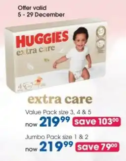 Clicks Huggies Extra Care Value Pack offer