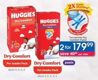 Clicks Huggies Dry Comfort Jumbo Pack offer