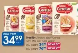 Clicks Nestle Cerelac Baby Cereal with Milk Just Add Water offer