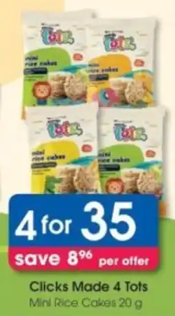 Clicks Clicks Made 4 Tots Mini Rice Cakes offer