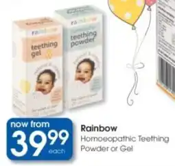 Clicks Rainbow Homoeopathic Teething Powder or Gel offer