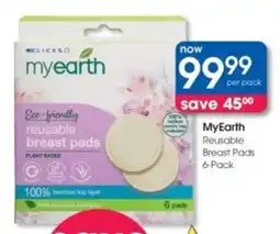 Clicks MyEarth Reusable Breast Pads offer
