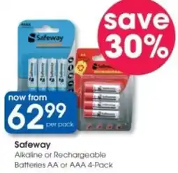Clicks Safeway Alkaline or Rechargeable Batteries AA or AAA offer