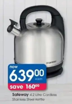Clicks Safeway Cordless Stainless Steel Kettle offer