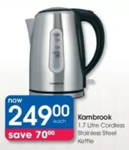 Clicks Kambrook Cordless Stainless Steel Kettle offer