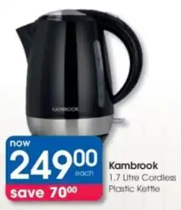 Clicks Kambrook Cordless Plastic Kettle offer