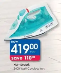 Clicks Kambrook 2400 Watt Cordless Iron offer