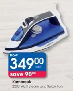 Clicks Kambrook 2200 Watt Steam and Spray Iron offer