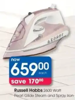 Clicks Russell Hobbs 2600 Watt Pearl Glide Steam and Spray Iron offer