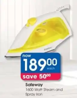 Clicks Safeway 1600 Watt Steam and Spray Iron offer