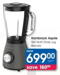 Clicks Kambrook Aspire 500 Watt Glass Jug Blender offer