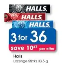 Clicks Halls Lozenge Sticks offer
