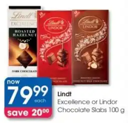 Clicks Lindt Excellence or Lindor Chocolate Slabs offer