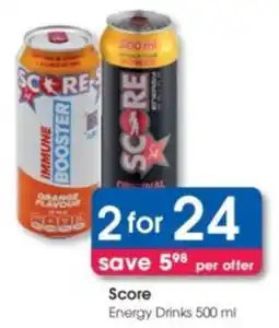 Clicks Score Energy Drinks offer