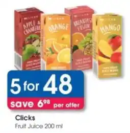Clicks Clicks Fruit Juice offer