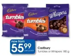 Clicks Cadbury Tumbles or Whispers offer