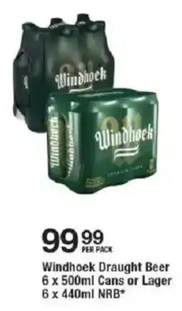 OK Liquor Windhoek Draught Beer Cans or Lager NRB offer